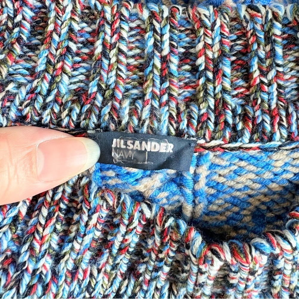 Jil Sander Navy Color Block Sweater - Picture 10 of 13